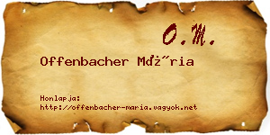 Offenbacher Mária névjegykártya